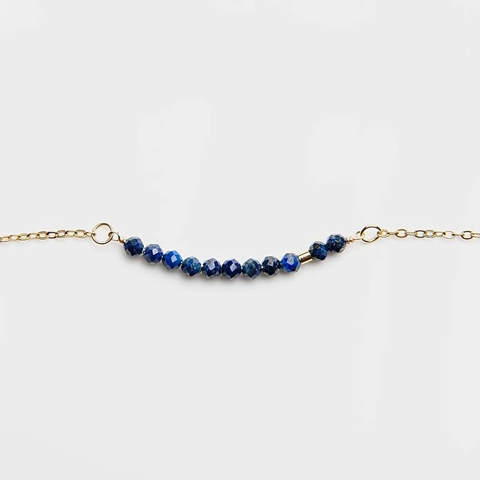 Shine 18K Gold & Lapis Lazuli Morse Code Bracelet | Matthew 5:16 2 Shine 18K Gold & Lapis Lazuli Morse Code Bracelet | Matthew 5:16 - Image 2