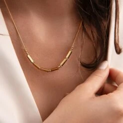 Jesus 18K Gold Chunky Morse Code Necklace | Acts 4:12 -Lords Guidance Shop 71QInDLHtZL. AC SY695