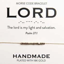 Lord 18K Gold Morse Code Bracelet | Psalm 27:1