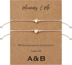 Mommy And Me Double Charm Bracelet Set With Heart | 1 John 4:19