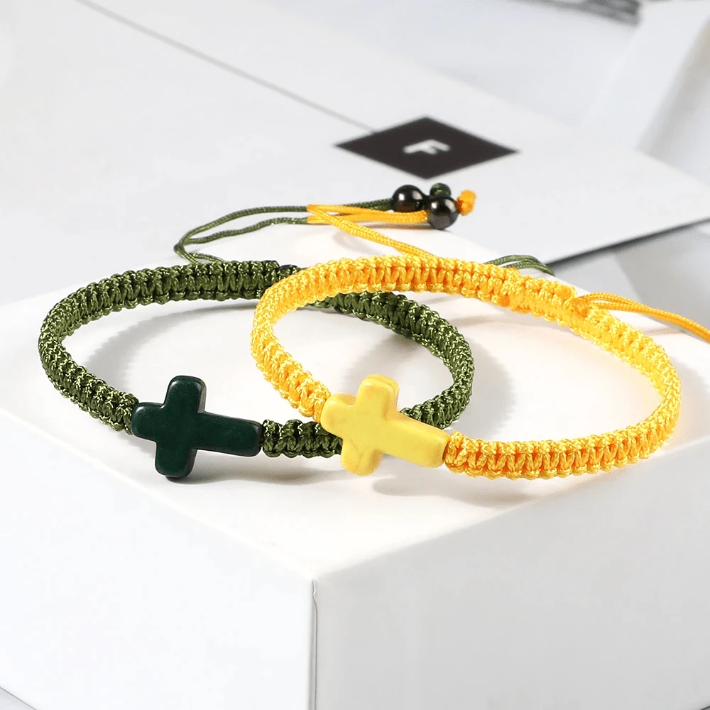 Braided Christian Bracelet With Matching Color Cross Charm 11 Braided Christian Bracelet With Matching Color Cross Charm - Image 11