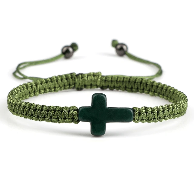 Braided Christian Bracelet With Matching Color Cross Charm 20 Braided Christian Bracelet With Matching Color Cross Charm - Image 20