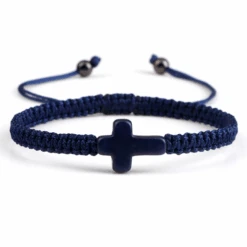 Braided Christian Bracelet With Matching Color Cross Charm 38 Braided Christian Bracelet With Matching Color Cross Charm -Lords Guidance Shop BraidedChristianBraceletNavyBlue 8b9ac7a4 9be8 43f8 aeba 5d332625777a