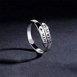 'Faith Over Fear' Religious Slogan Ring -Lords Guidance Shop FaithOverFearRing