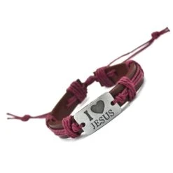 Christian Bracelet I Love Jesus 8 Christian Bracelet I Love Jesus -Lords Guidance Shop I Love Jesus Bracelet burgundy lords guidance