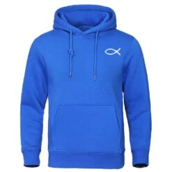 Christian Ichthys Symbol Hoodie -Lords Guidance Shop IchthysHoodieBlue