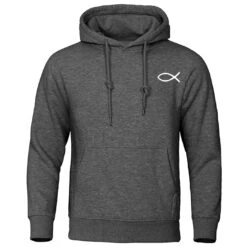 Christian Ichthys Symbol Hoodie -Lords Guidance Shop IchthysHoodieDarkGrey