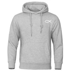 Christian Ichthys Symbol Hoodie -Lords Guidance Shop IchthysHoodieGrey