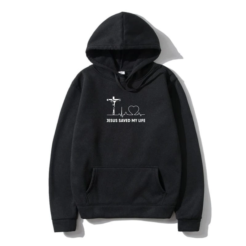 'Jesus Saved My Life' Christian Slogan Hoodie 11 'Jesus Saved My Life' Christian Slogan Hoodie - Image 11