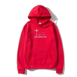 'Jesus Saved My Life' Christian Slogan Hoodie 31 'Jesus Saved My Life' Christian Slogan Hoodie -Lords Guidance Shop JesusSavedMyLifeRed