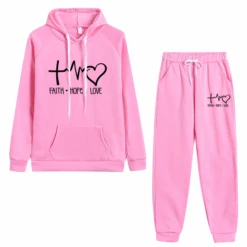 'Faith Hope Love' Christian Tracksuit Set -Lords Guidance Shop TracksuitStyle1Pink