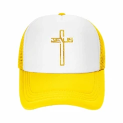 Jesus Cross Adjustable Baseball Cap -Lords Guidance Shop TruckerCapYellow