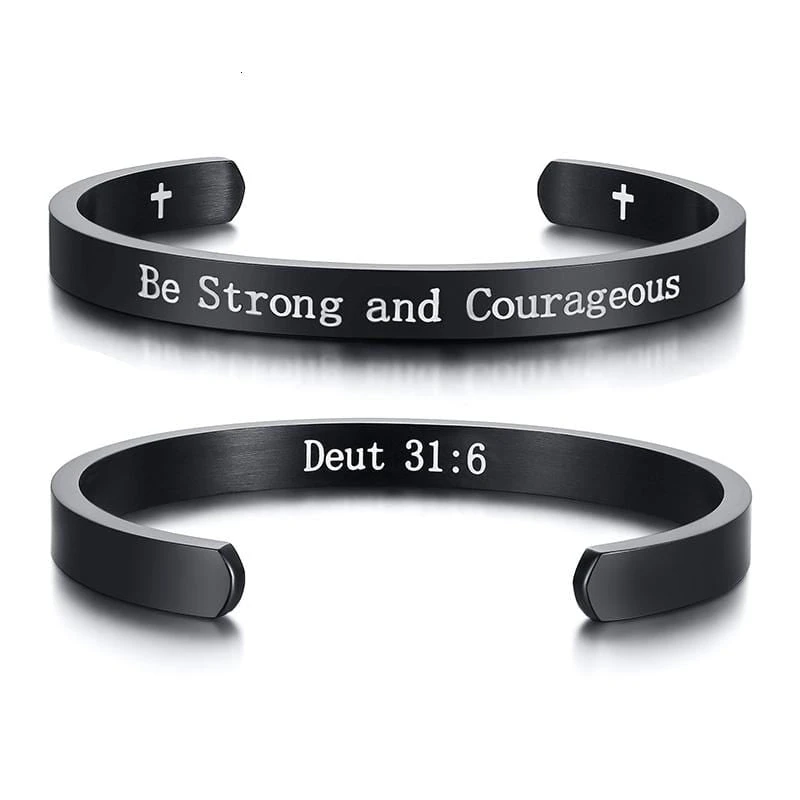 Bible Verse Bracelet Deuteronomy 31:6 (Cuff) 1 Bible Verse Bracelet Deuteronomy 31:6 (Cuff)