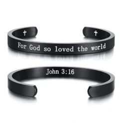 Bible Verse Bracelet John 3:16 (Cuff)