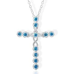 Women's Christian Necklace Blue