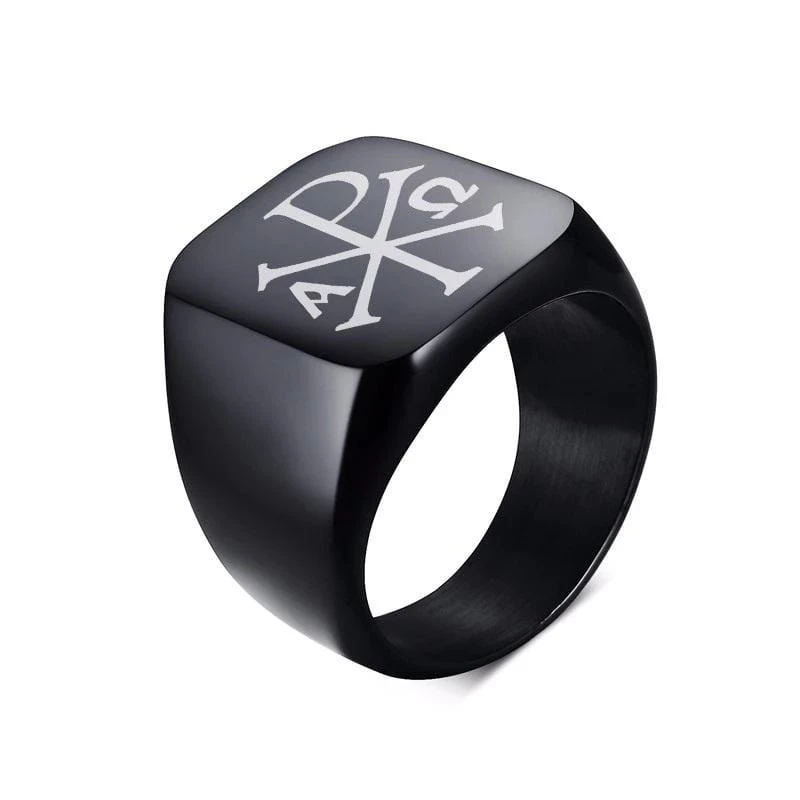 Christian Ring Chi Rho Signet Ring 1 Christian Ring Chi Rho Signet Ring