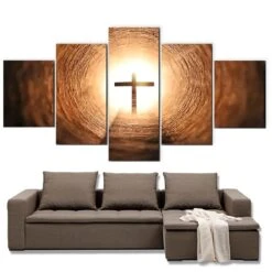 Christian Canvas Art Cross In The Light