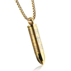 Men's Christian Necklace Bullet Necklace