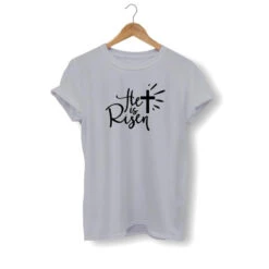 Christian T-Shirt Risen -Lords Guidance Shop he is risen shirt gray