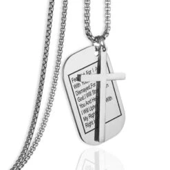 Men's Christian Necklace Isaiah 41:10