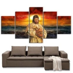 Christian Canvas Art Jesus And The Lamb