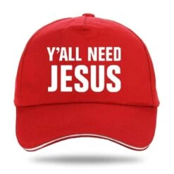 Christian Cap Y'All Need Jesus -Lords Guidance Shop jesus dad hats red