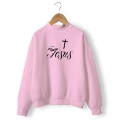 Christian Sweatshirt Jesus 17 Christian Sweatshirt Jesus -Lords Guidance Shop jesus sweat pink