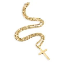 Men's Christian Necklace Gold Tone