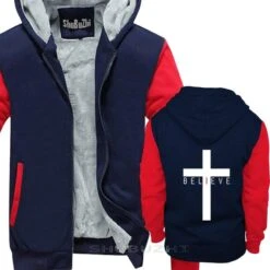 Christian Jacket Believe Cross -Lords Guidance Shop navy red christian cross jackets lord s guidance