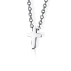 Women's Christian Necklace Small Silver Cross