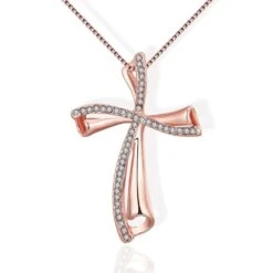 Women's Christian Necklace Wave (Rose Gold)